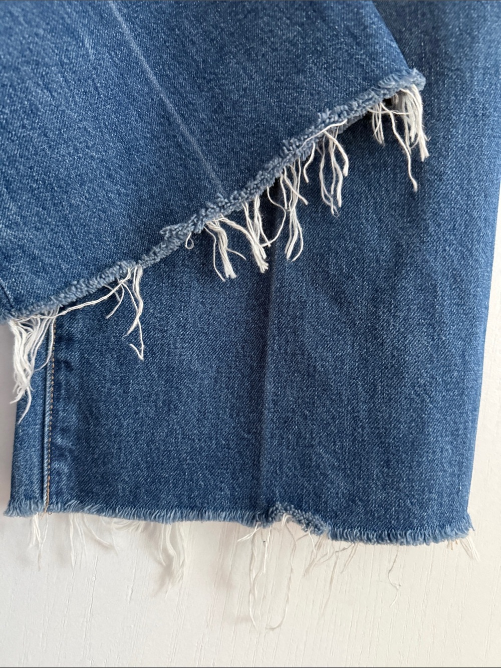 Frame Le Jane Crop High-Rise Raw Fray Hem Straight Leg Denim Jeans Cotton Sz 32 - Picture 8 of 15